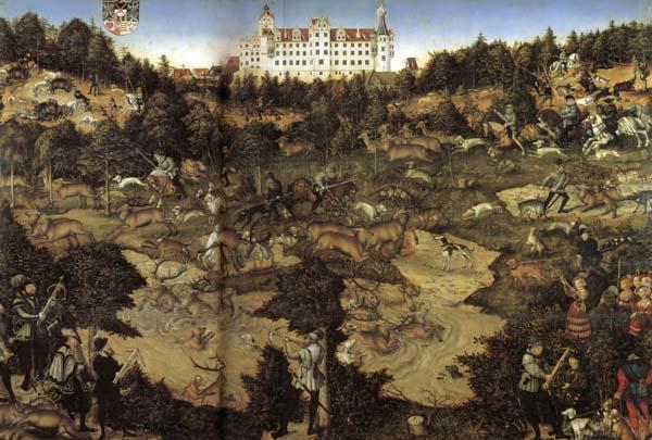 Lucas Cranach AHunt in Honor of Charles V at Torgau Castle oil painting image